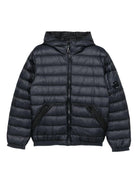 Giacca trapuntata per bambino C.P. Company Kids blu con cappuccio - Rubino Kids