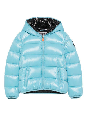 Save The Duck Kids blue quilted jacket with hood<br>