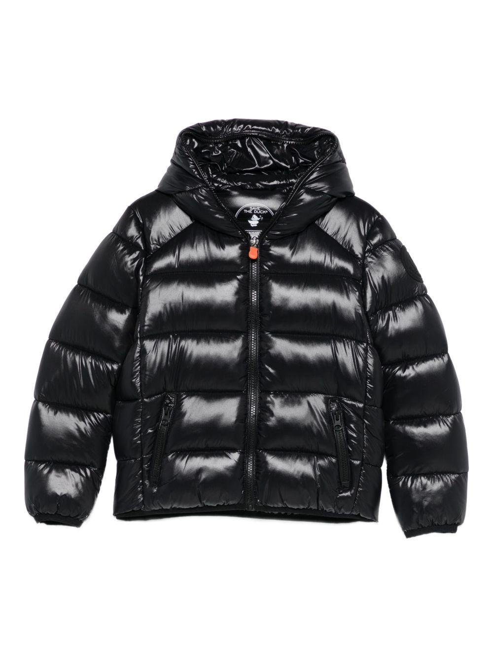 Giacca trapuntata per bambino Save The Duck Kids nero con cappuccio - Rubino Kids