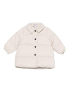 Giacca trapuntata per neonata Emporio Armani Kids beige con monogramma - Rubino Kids