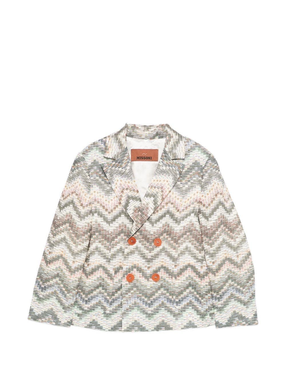 Giacche per bambino Missoni Kids beige con motivo a zig - zag - Rubino Kids