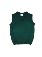 Gilet di lana per bambino Baroni verde con scollo a V - Rubino Kids