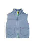 Gilet imbottito per bambino Billieblush blu con zip - Rubino Kids