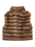 Gilet in eco - pelliccia per bambina Monnalisa marrone effetto volpe - Rubino Kids