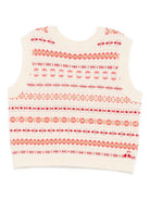 Gilet in maglia per bambina Bonpoint beige con ricami all - over - Rubino Kids