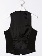 Gilet monopetto per bambino Emporio Armani Kids nero con finiture in raso - Rubino Kids