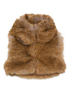 Gilet per bambina Douuod Kids marrone con cappuccio - Rubino Kids