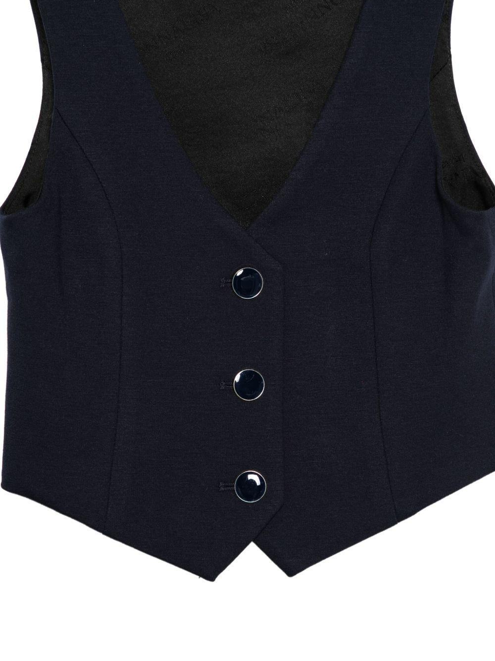 Gilet per bambina Monnalisa blu con chiusura con bottoni - Rubino Kids