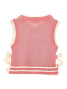 Gilet per bambina Philosophy di Lorenzo Serafini Kids rosa con maglia intrecciata - Rubino Kids