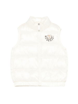 Moschino Kids white quilted vest for children