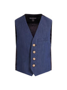 Gilet per bambino Balmain Kids blu con bottoni dorati - Rubino Kids