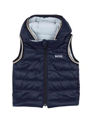 Gilet per bambino Boss Kids blu con design reversibile