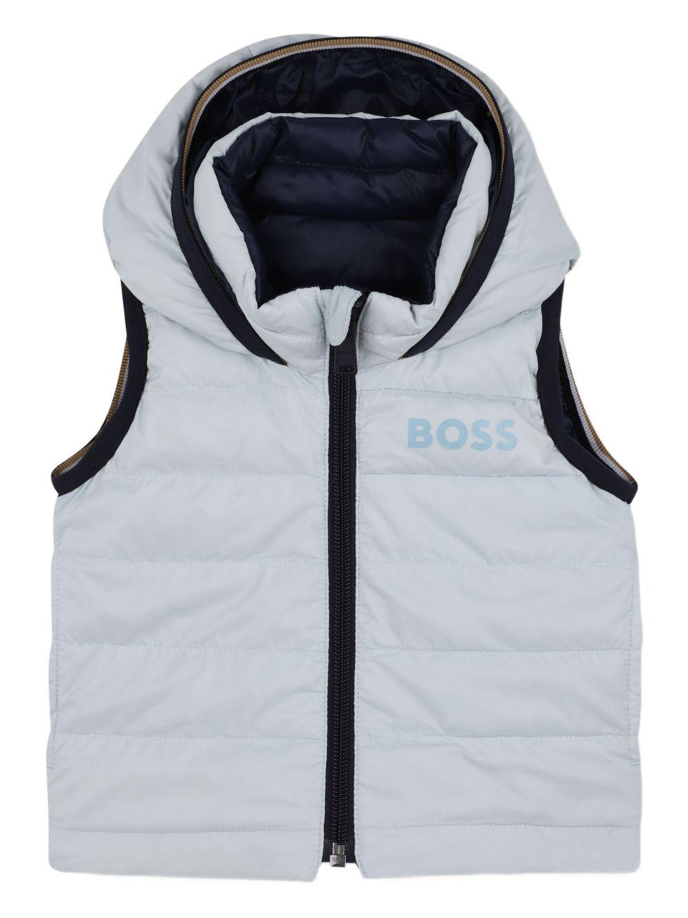 Gilet per bambino Boss Kids blu con design reversibile - Rubino Kids