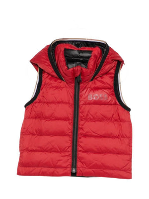 Gilet per bambino Boss Kids rosso con design trapuntato