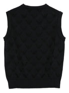 Gilet per bambino Emporio Armani Kids blu con orlo a coste - Rubino Kids