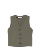 Gilet per bambino Paolo Pecora Kids verde con bottoni - Rubino Kids
