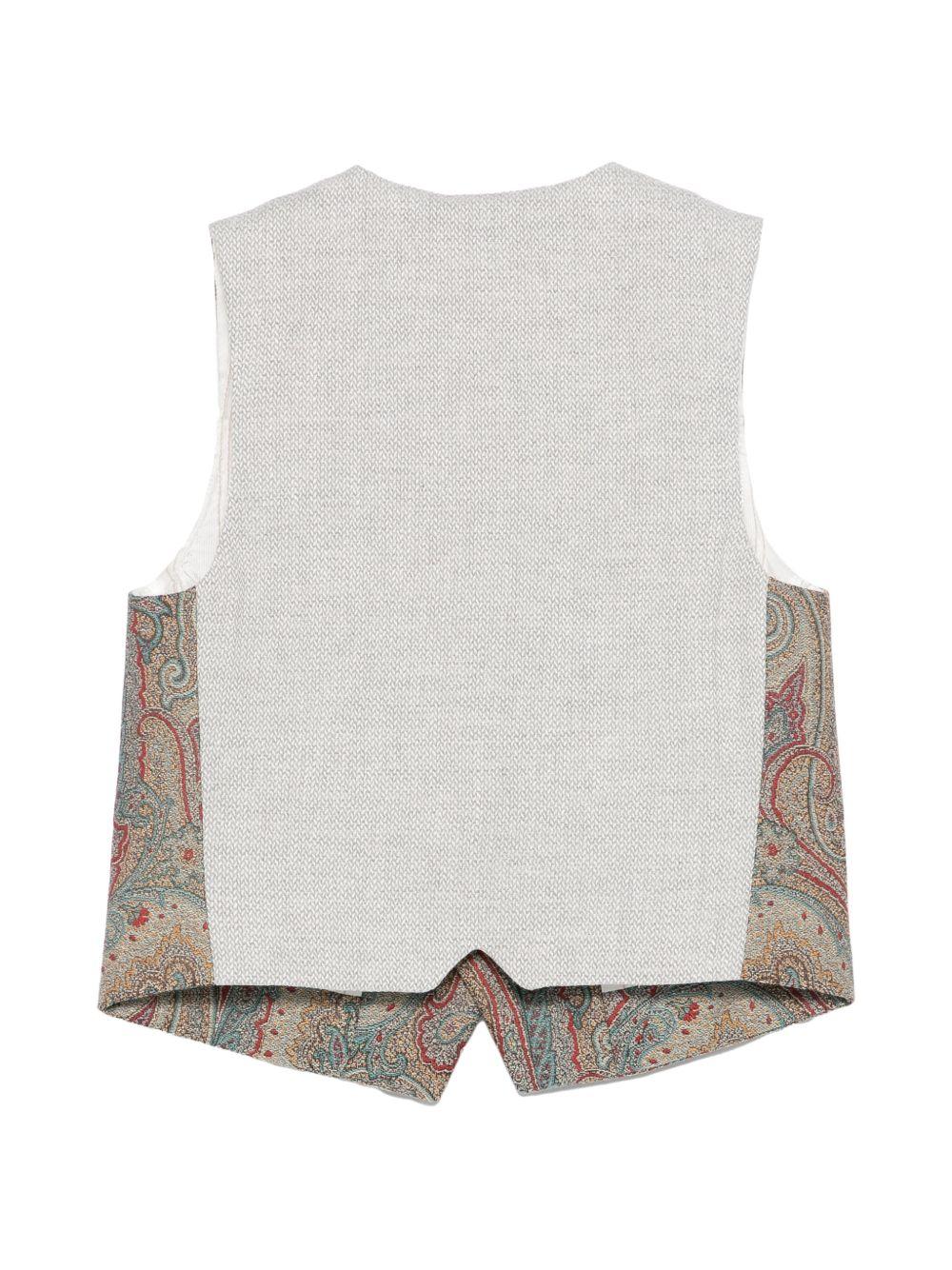 Gilet per bambnino Etro Kids beige con tasca a filetto sul petto - Rubino Kids