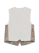 Gilet per bambnino Etro Kids beige con tasca a filetto sul petto - Rubino Kids