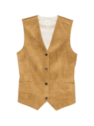 Gilet per donna Alysi marrone con texture a coste - Rubino Kids