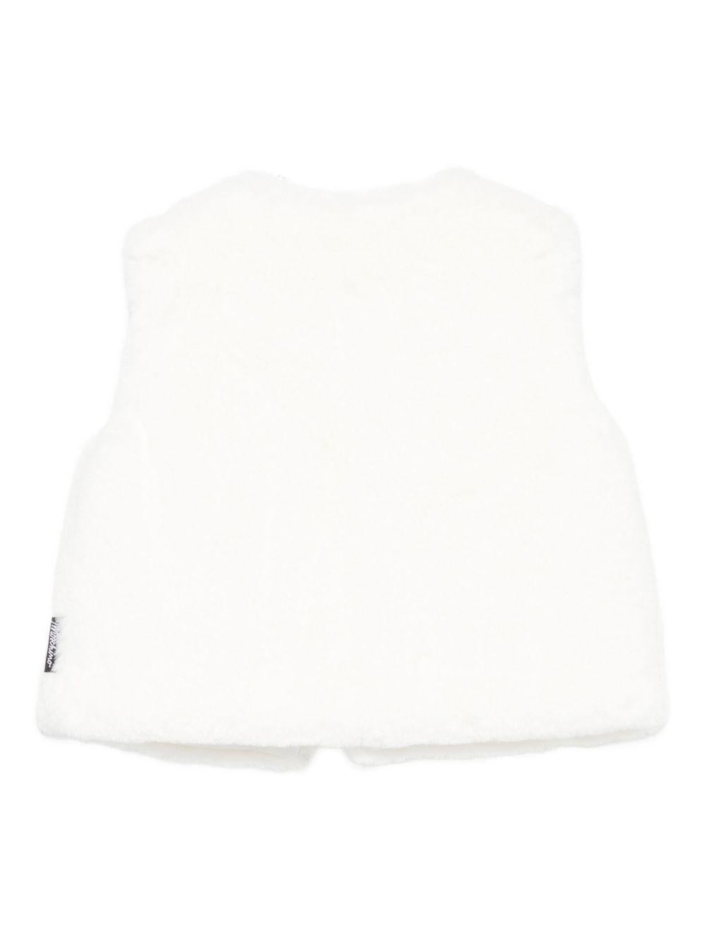 Gilet per neonati Moschino Kids bianco con applicazione Teddy Bear - Rubino Kids