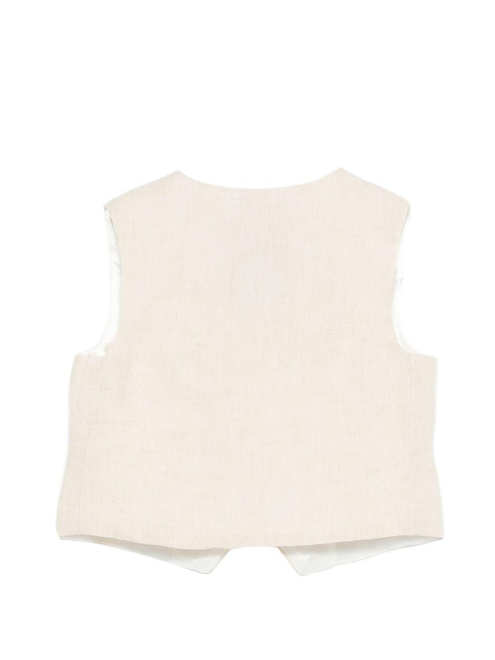 Gilet per neonato Fay Kids beige con logo ricamato tono su tono - Rubino Kids