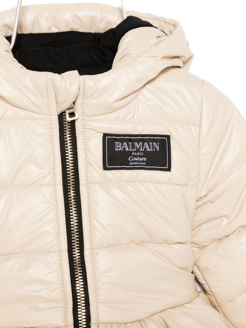 Giubbini per neonata Balmain Kids beige con cappuccio - Rubino Kids