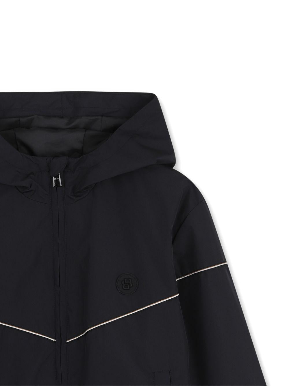 Giubbino da bambino Boss Kids nero con cappuccio e zip - Rubino Kids