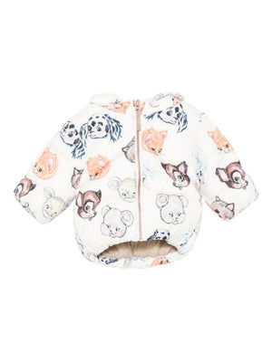 Giubbino Harpo per neonati Molo bianco con stampa animali all-over