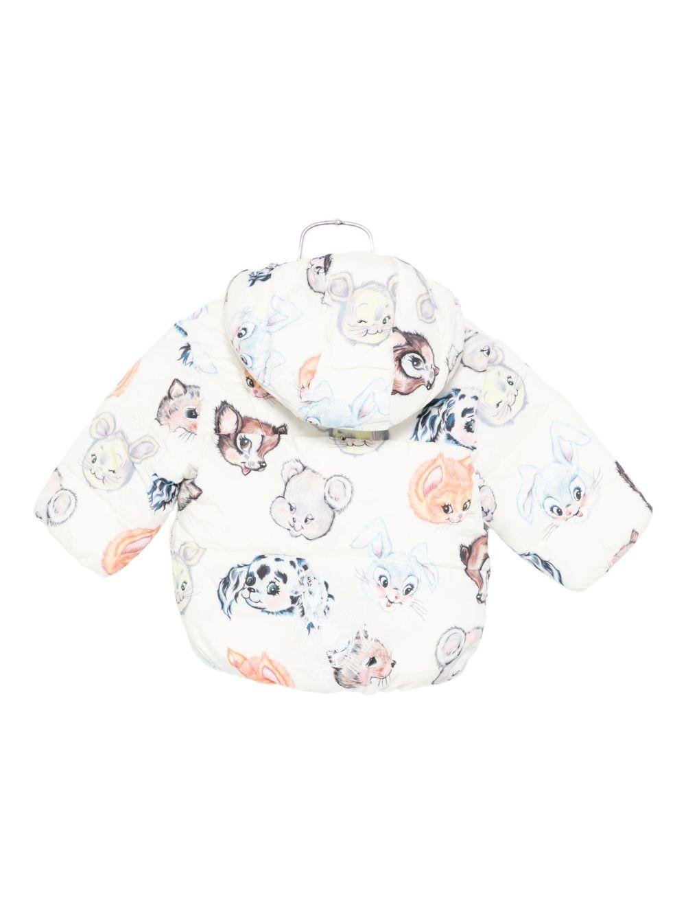 Giubbino Harpo per neonati Molo bianco con stampa animali all - over - Rubino Kids