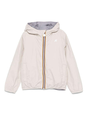 K Way Kids beige Jake jacket for boys with zip pockets