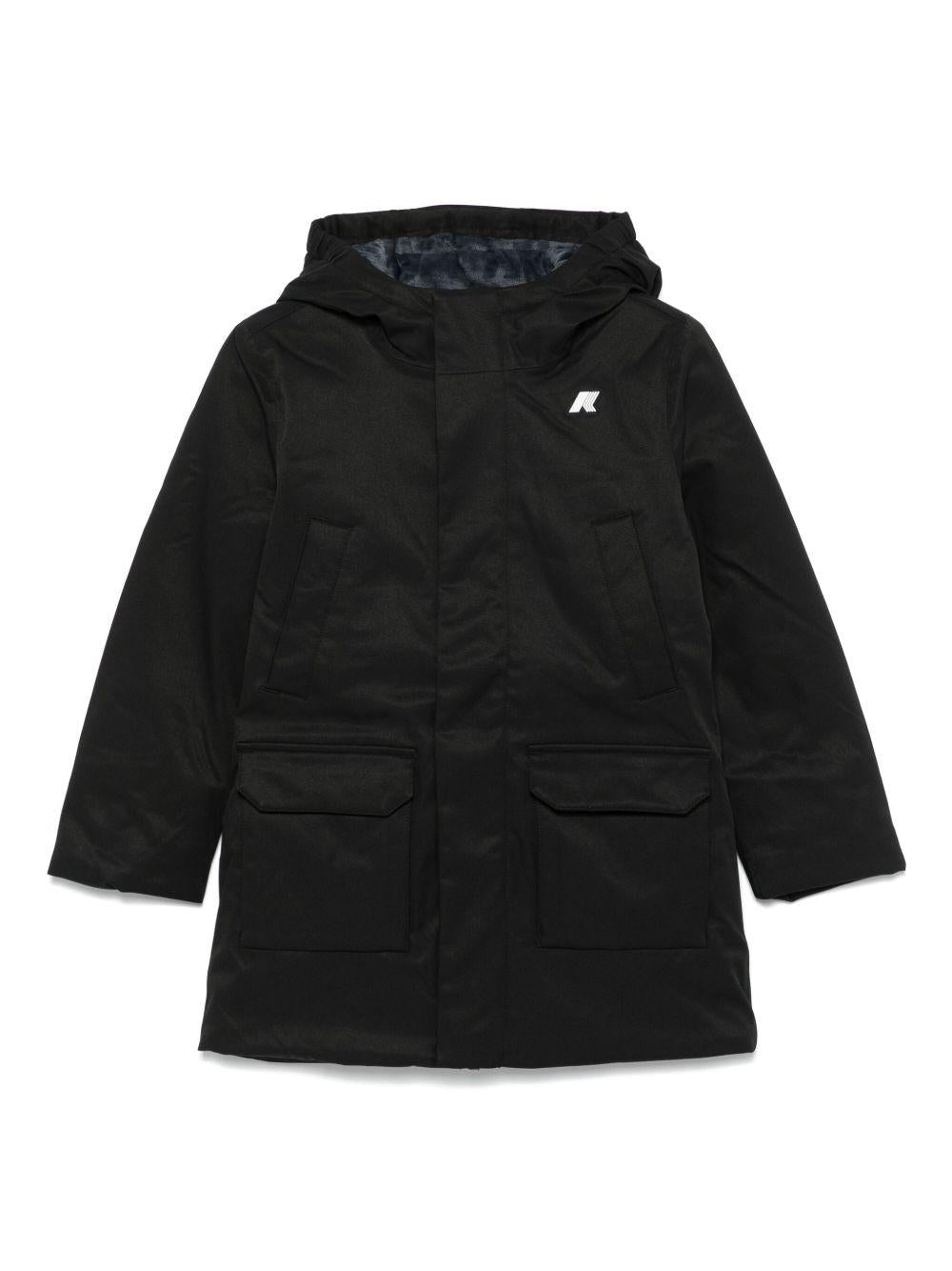 Giubbino P. Jacko Marmotta per bambino K - Way Kids nero con dettaglio con logo in gomma - Rubino Kids