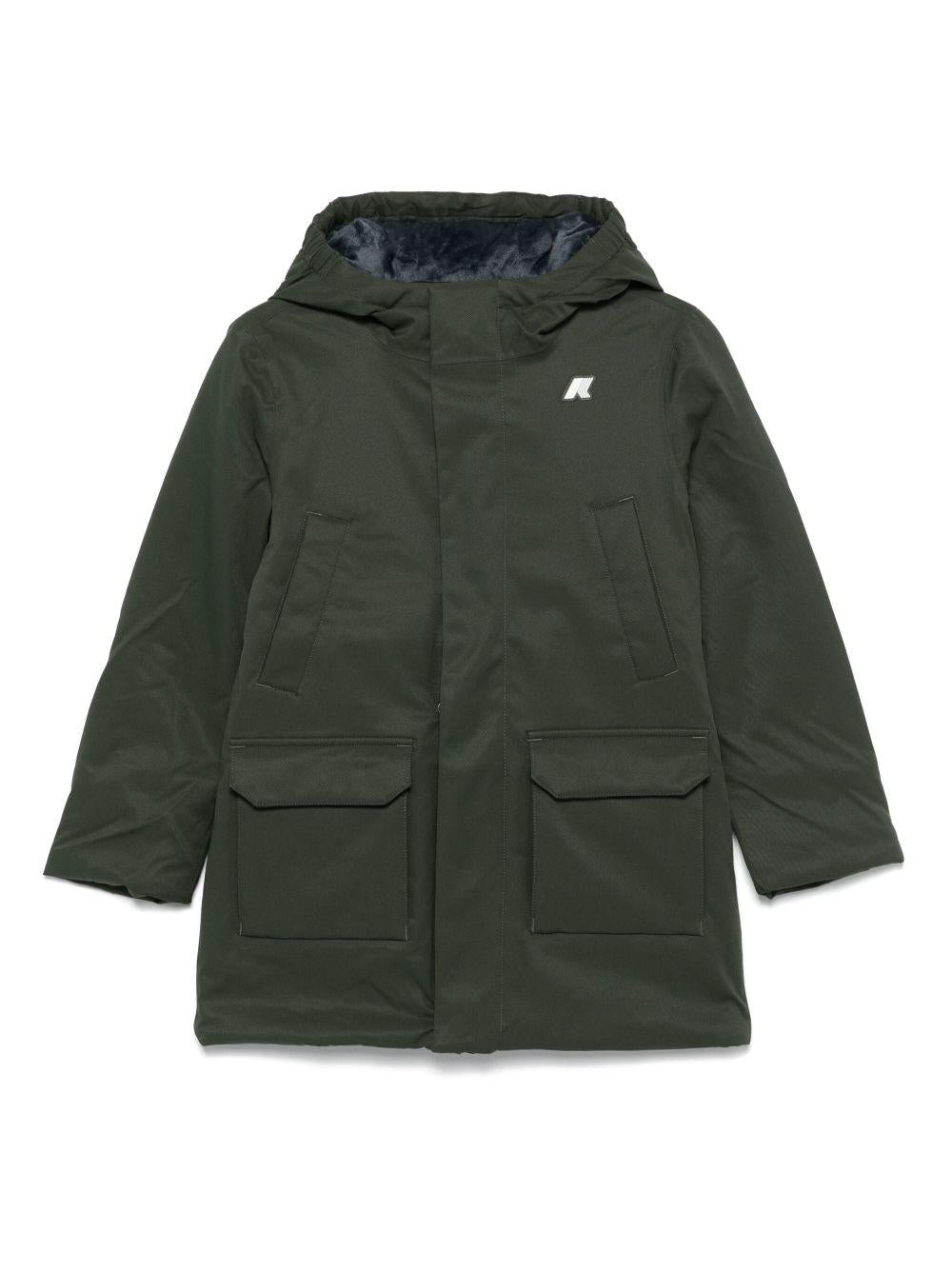 Giubbino P. Jacko Marmotta per bambino K - Way Kids verde con dettaglio con logo in gomma - Rubino Kids