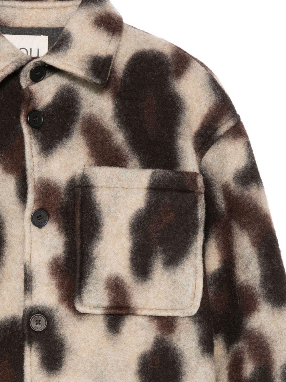 Giubbino per bambina Douuod Kids animalier con colletto a punta - Rubino Kids
