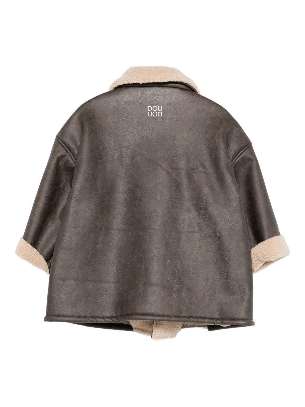 Giubbino per bambina Douuod Kids marrone con zip frontale - Rubino Kids