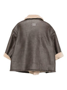 Giubbino per bambina Douuod Kids marrone con zip frontale - Rubino Kids
