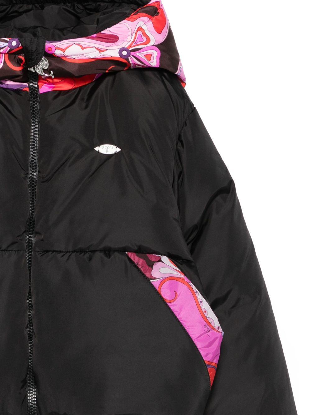 Giubbino per bambina Emilio Pucci Junior nero con stampa paisley - Rubino Kids