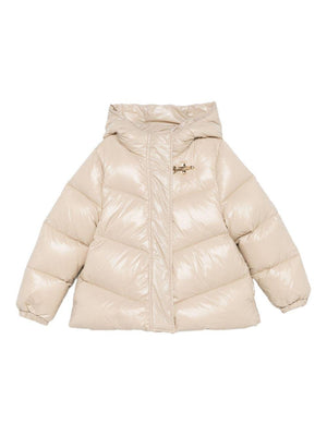 Fay Kids beige hooded jacket for girls