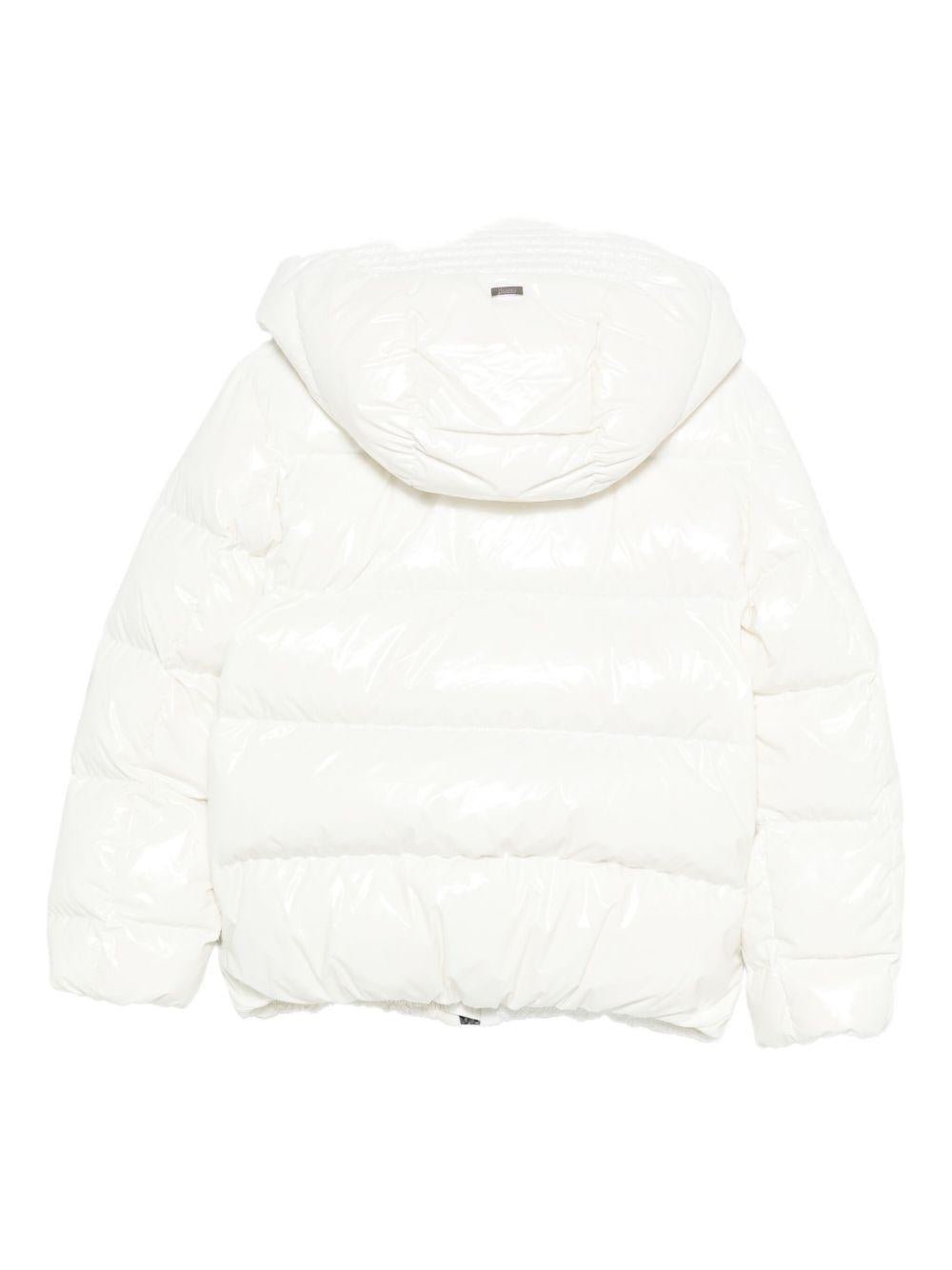 Giubbino per bambina Herno Kids bianco con cappuccio removibile - Rubino Kids