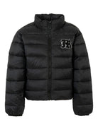 Giubbino per bambina John Richmond Junior nero con toppa con logo - Rubino Kids