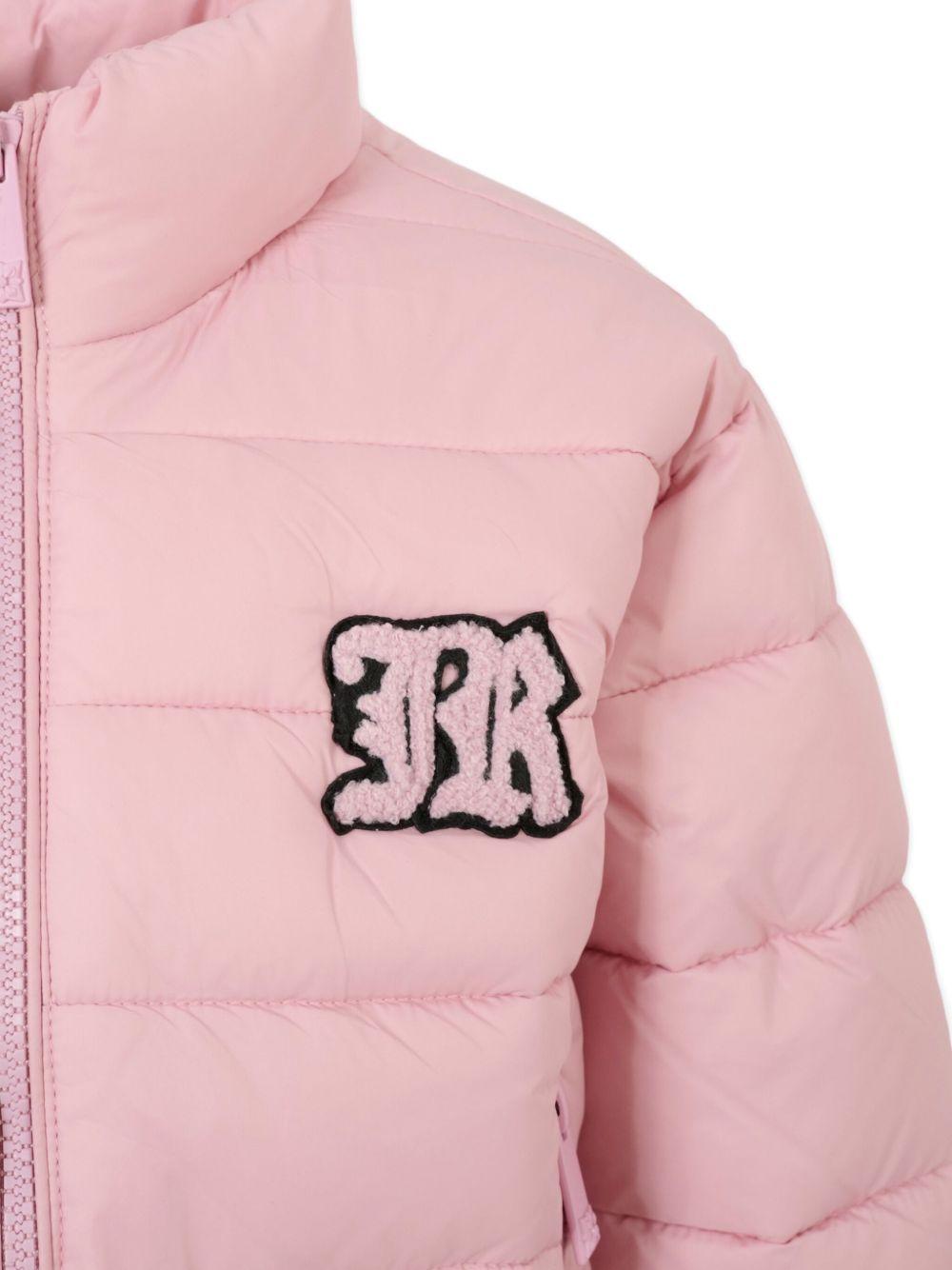 Giubbino per bambina John Richmond Junior rosa con toppa con logo - Rubino Kids