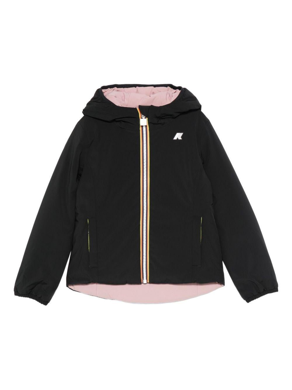 Giubbino per bambina K - Way Kids blu con cappuccio classico - Rubino Kids