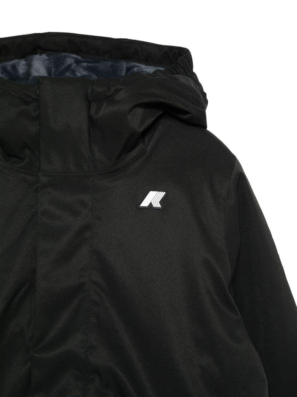 Giubbino per bambina K - Way Kids nero con applicazione logo sul petto - Rubino Kids