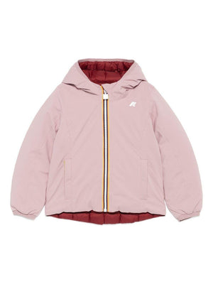 Pink K-Way Kids girls' jacket with reversible design