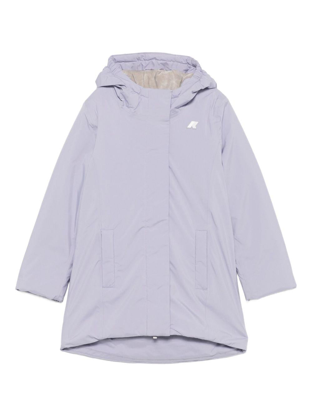 Giubbino per bambina K - Way Kids viola con cappuccio classico - Rubino Kids