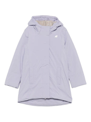 Giubbino per bambina K-Way Kids viola con cappuccio classico