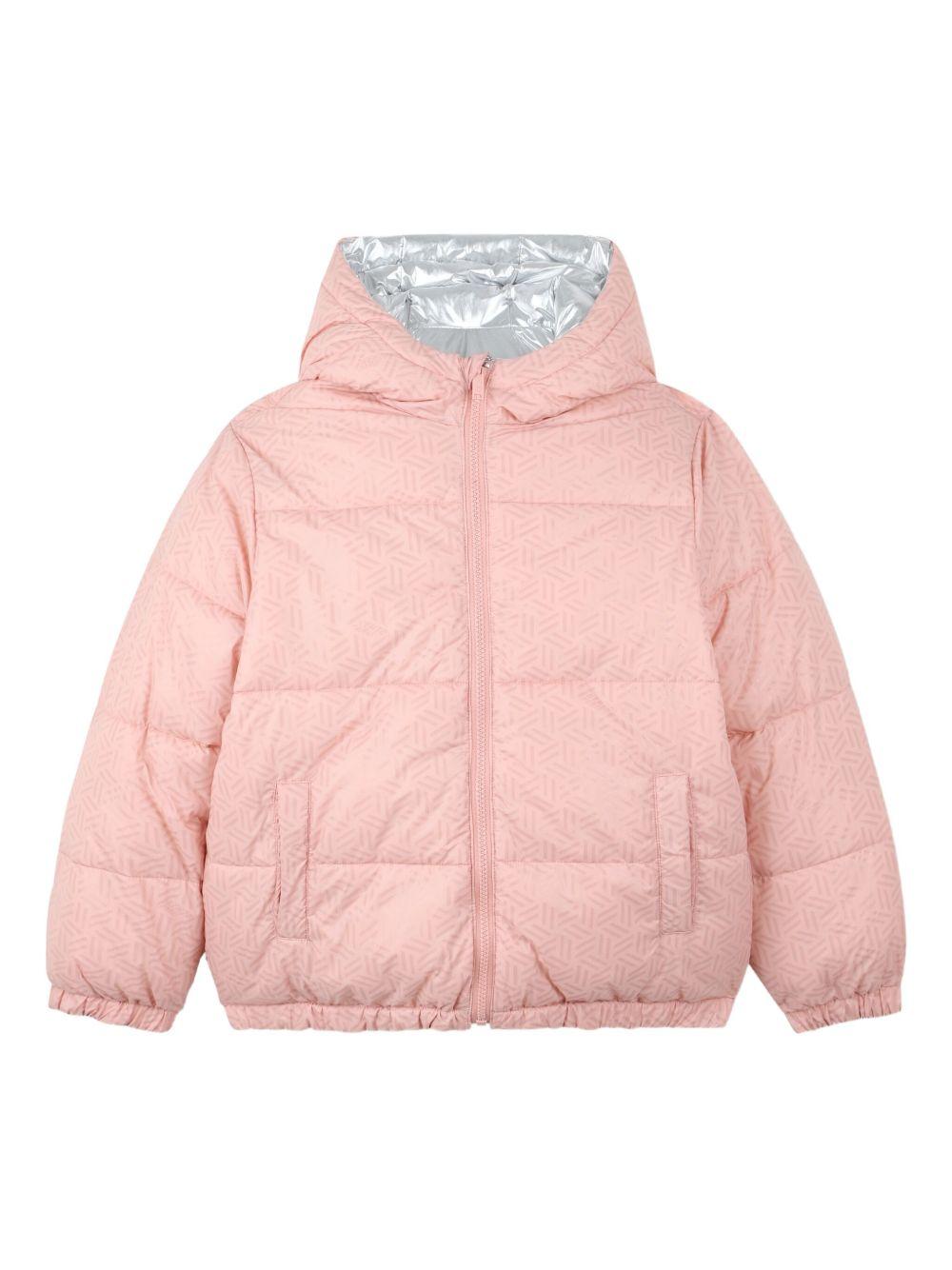 Giubbino per bambina Kenzo Kids color argento con logo sul davanti - Rubino Kids