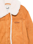 Giubbino per bambina MC2 Saint Barth Kids marrone con colletto in pelliccia sintetica - Rubino Kids