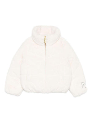Molo girls' white jacket with faux fur