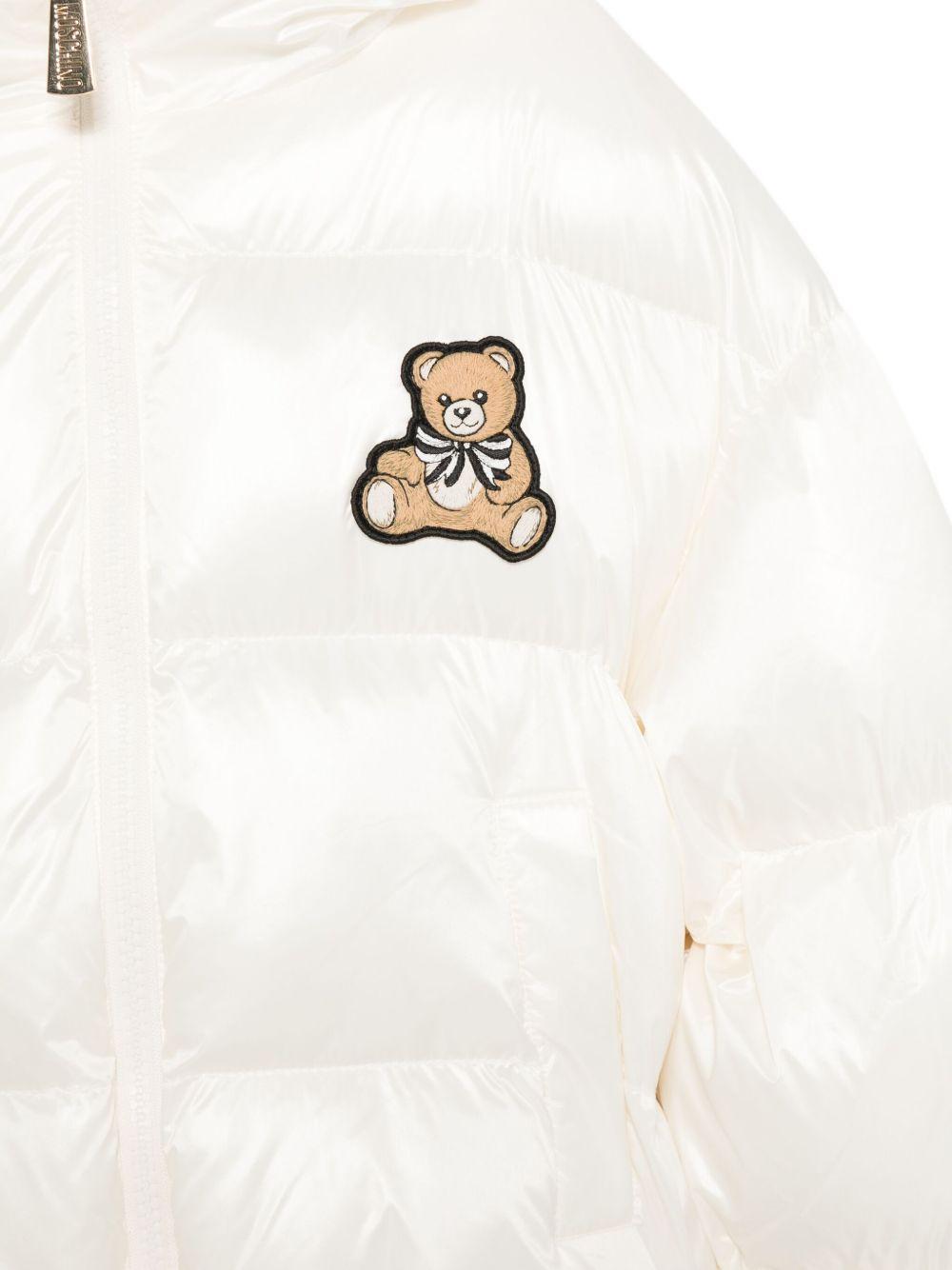 Giubbino per bambina Moschino Kids biancocon ricamo Teddy - Rubino Kids