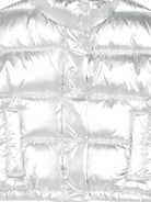 Giubbino per bambina Save The Duck Kids argento con patch con logo - Rubino Kids